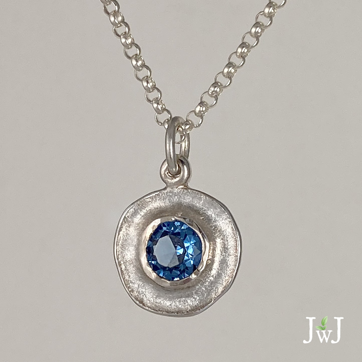 Blue Topaz Shield Necklace