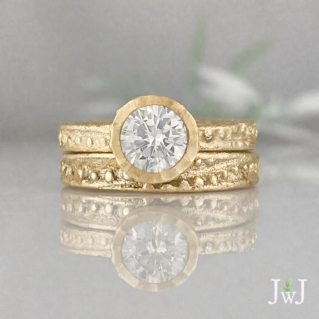 Keri Ancient Sands Wedding Bands Recycled Gold Recycled Diamonds Eco Jewellery