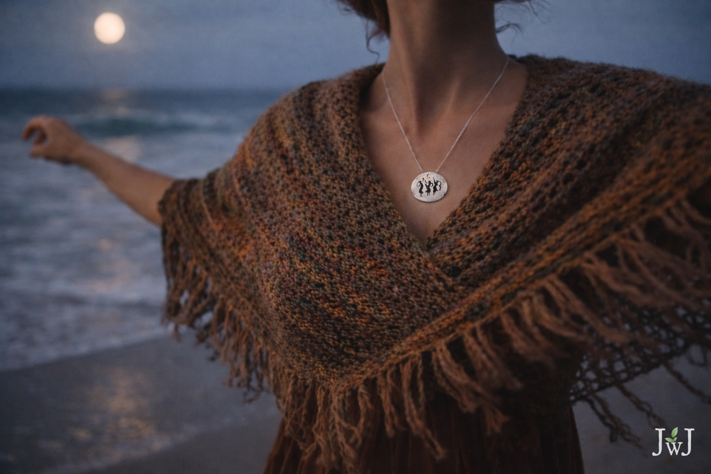 Shawl Pin necklace sterling silver