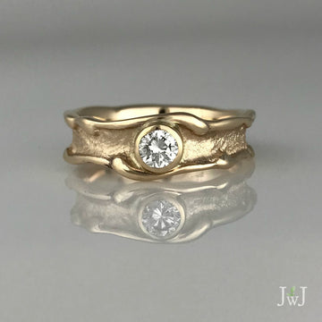 Narrow Sand Wave Engagement Ring