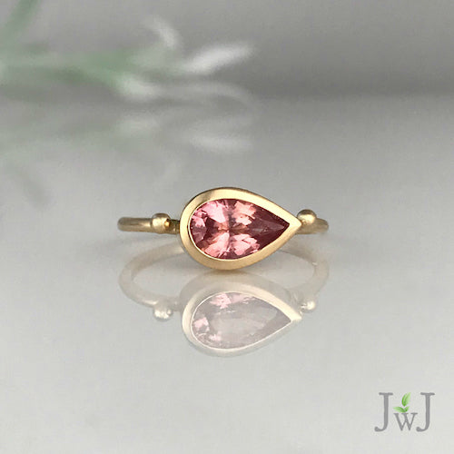 Pink tourmaline stacking on sale ring