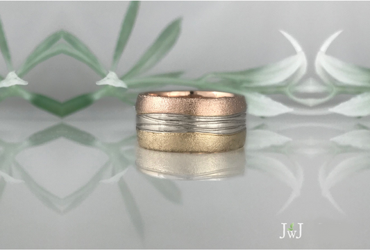 Tri coloured wedding band