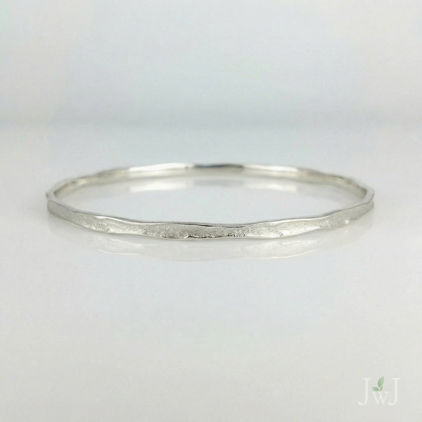 3mm wide Ancient Sands Wave Bangle ~ Sterling Silver