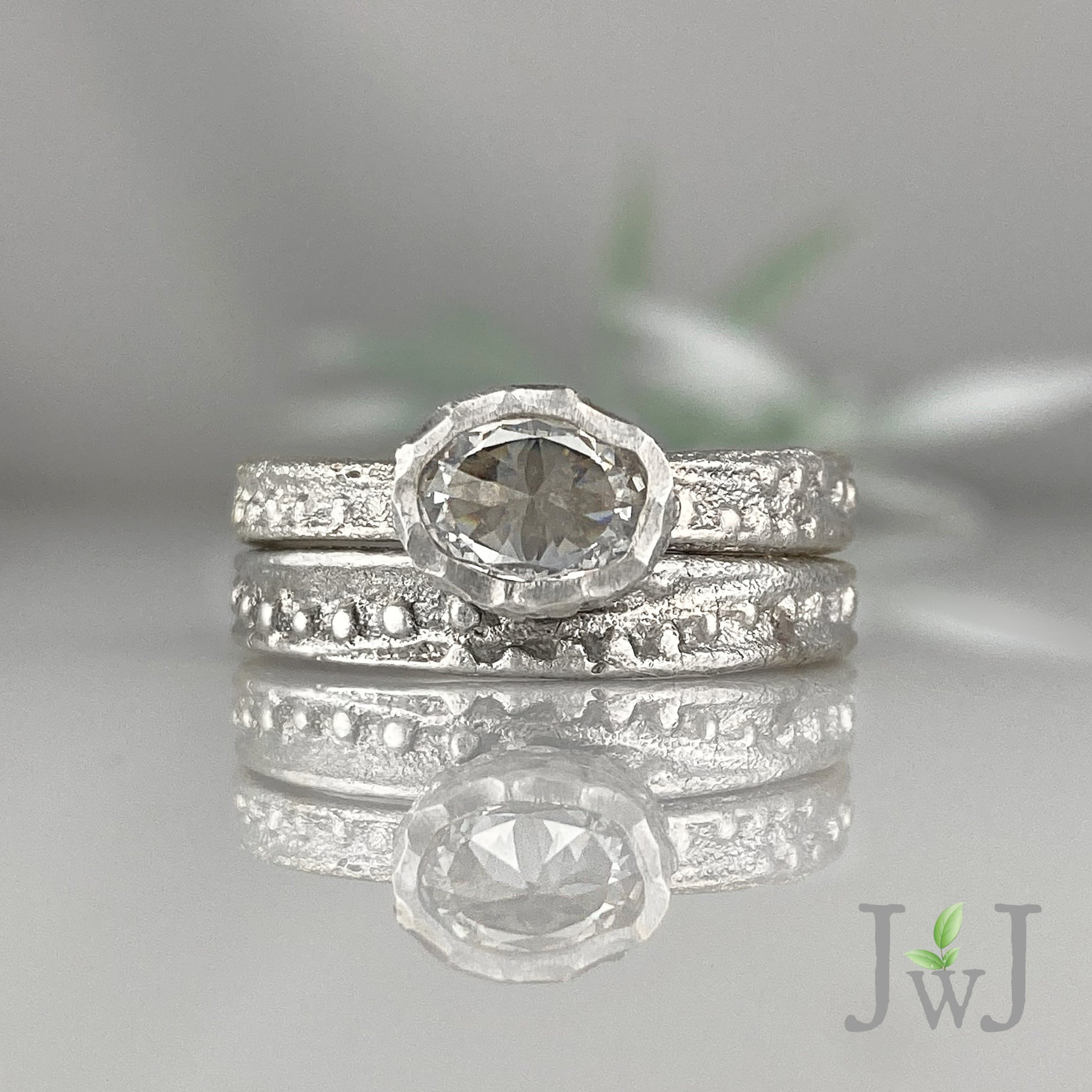  Wedding Band Set Recycled Gold Recycled Diamonds Eco Jewellery