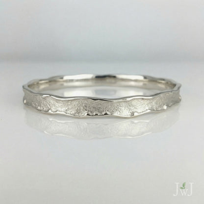 7mm wide Ancient Sands Wave Bangle Sterling Silver