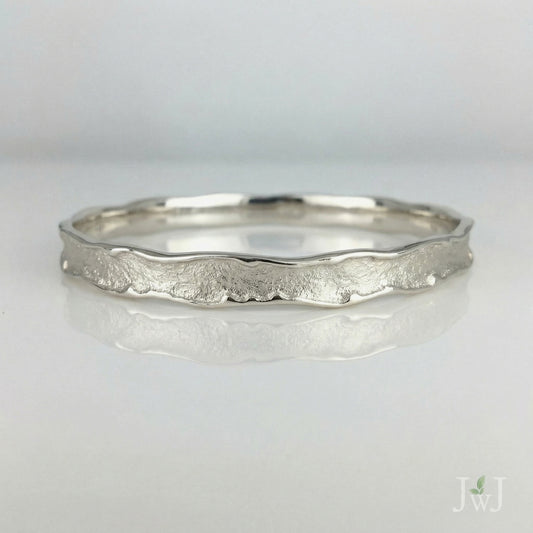 7mm wide Ancient Sands Wave Bangle Sterling Silver