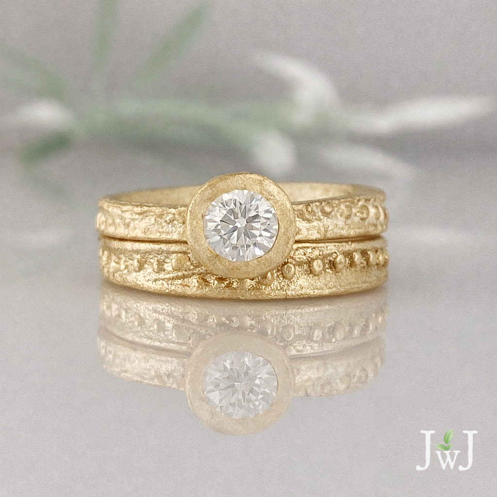 Annan Ancient Sands Wedding Band Set Eco Luxury