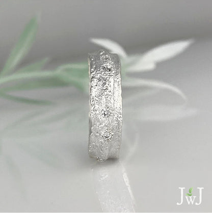 Sand-textured wedding band