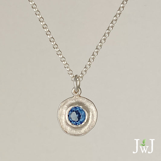 Blue Topaz Shield Necklace