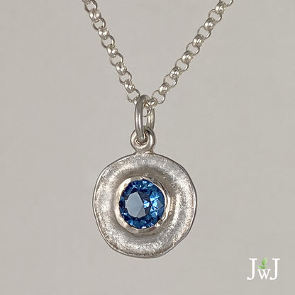 Blue Topaz Shield Necklace