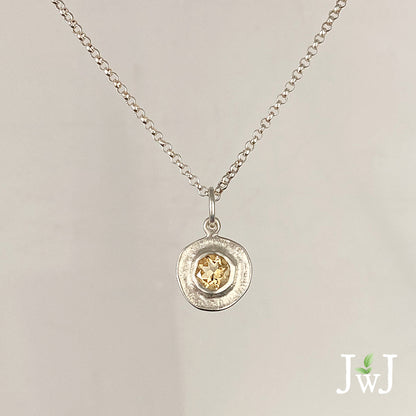 Citrine Shield Necklace