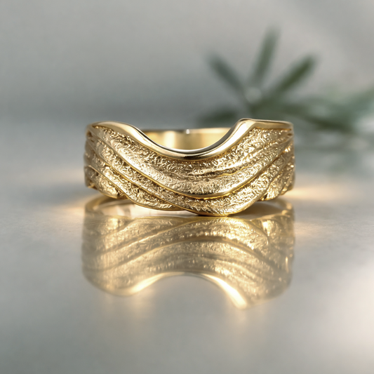 Rippling Sand Textured Wedding Band