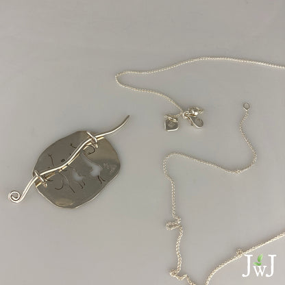 Shawl Pin necklace sterling silver