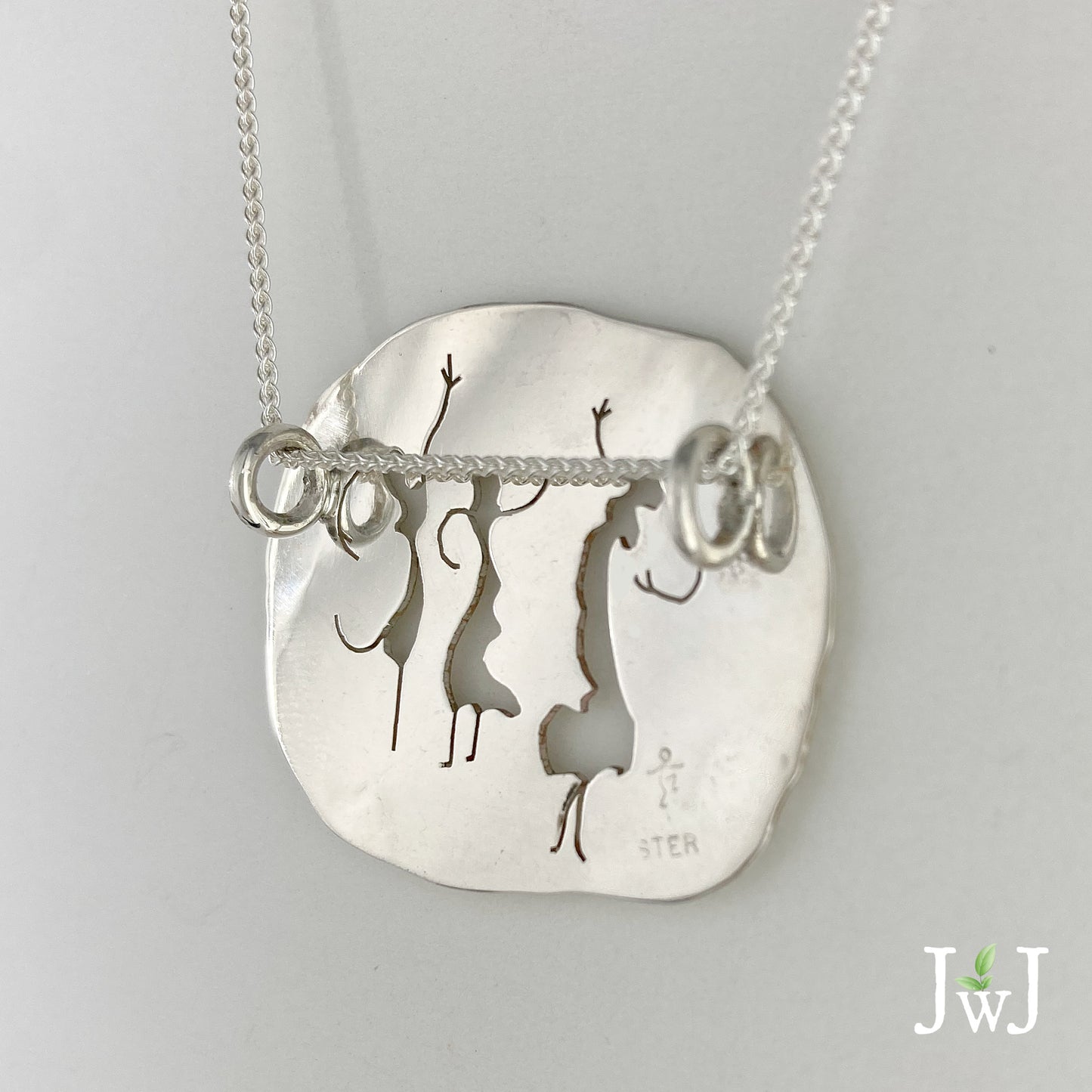 Shawl Pin necklace sterling silver