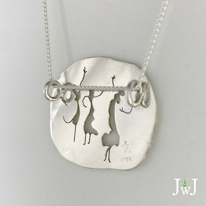 Shawl Pin necklace sterling silver