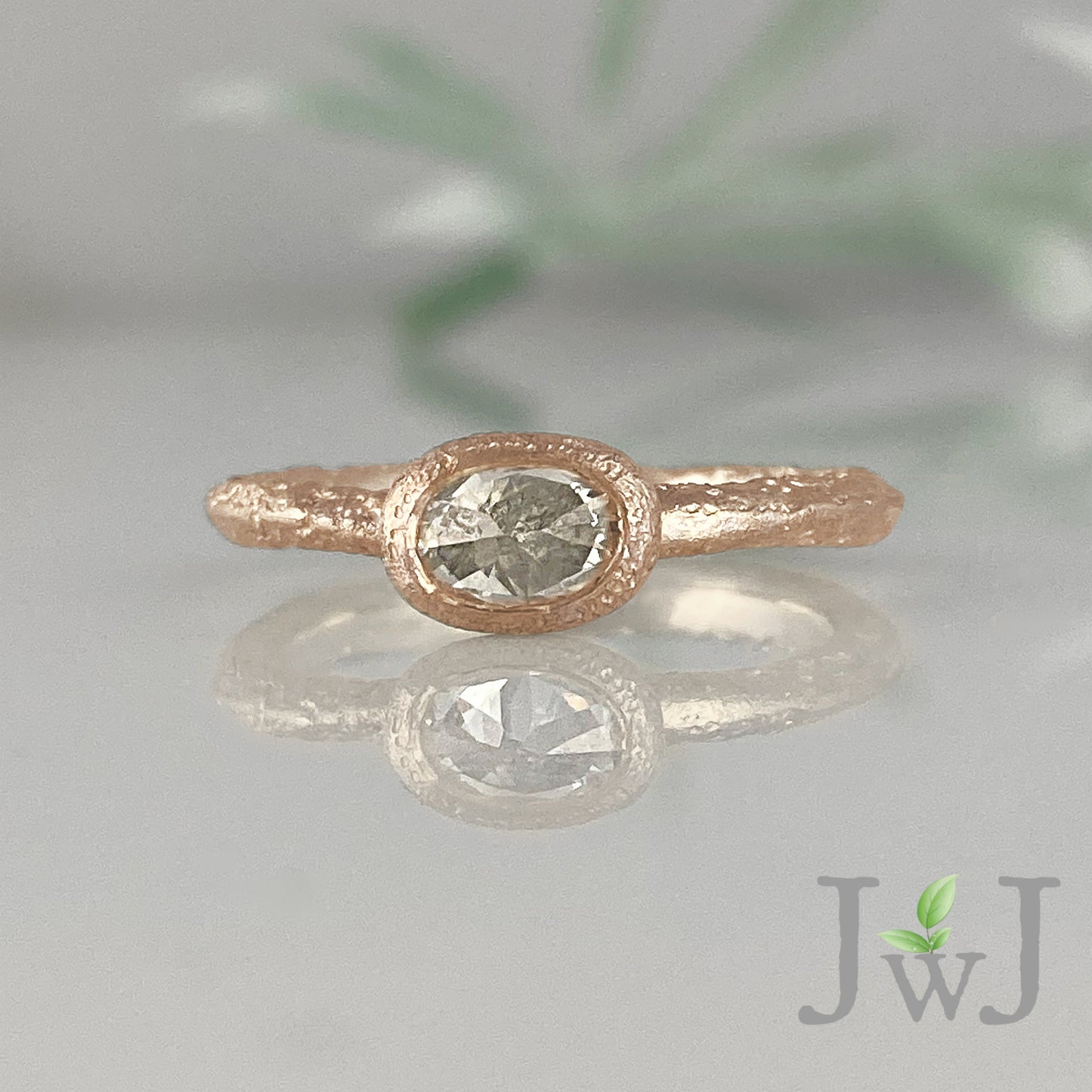 Eudore Ancient Sands Engagement Ring Rose Gold Recycled Diamonds Recycled Gold Eco Jewellery