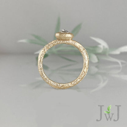 Eudore Ancient Sands Engagement Ring Recycled Diamonds Recycled Gold Eco Jewellery
