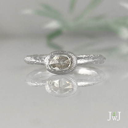 Eudore Ancient Sands Engagement Ring Recycled Diamonds Recycled Gold Eco Jewellery