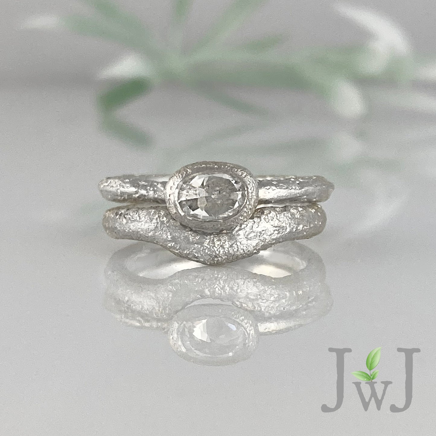 Eudore Ancient Sands Wedding Ring Set Recycled Gold Eco Jewellery