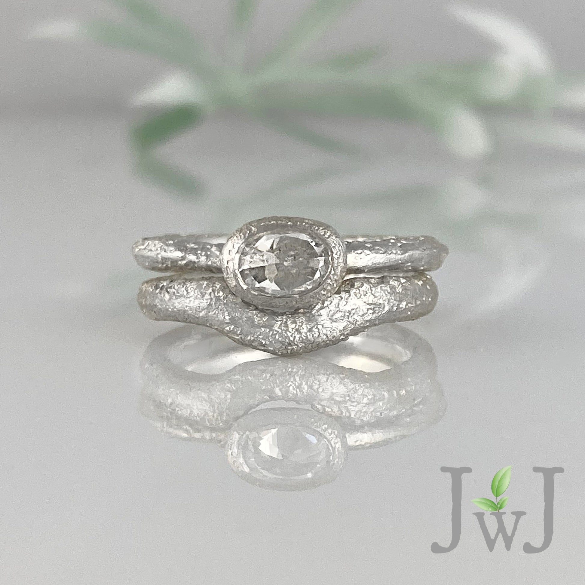 Eudore Ancient Sands Wedding Ring Set Recycled Gold Eco Jewellery