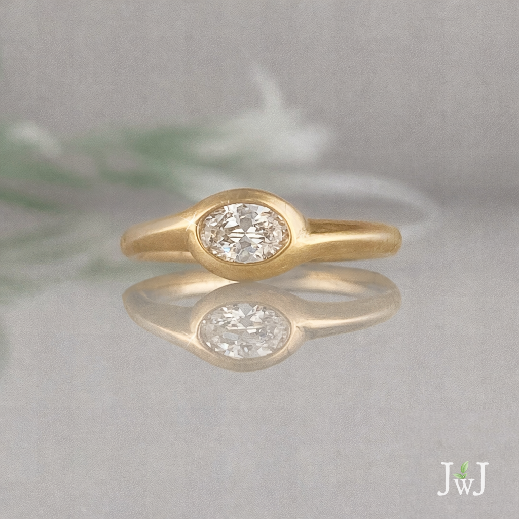 Galene Ancient Sea Engagement Ring Set Recycled Diamond Recycled Gold