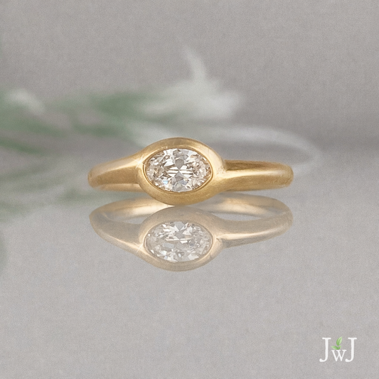 Galene Ancient Sea Engagement Ring Set Recycled Diamond Recycled Gold