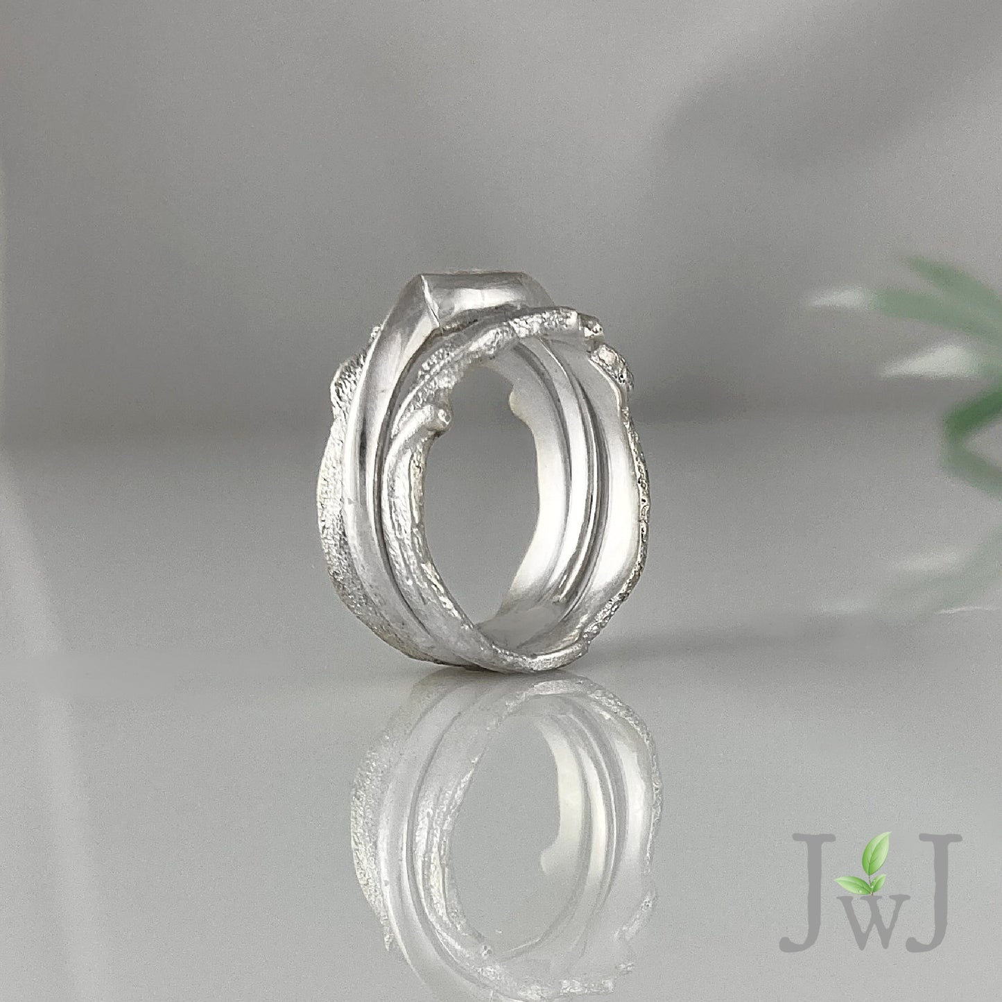 Galene Ancient Sands Wedding Ring Set Stacking Ring Recycled Diamond