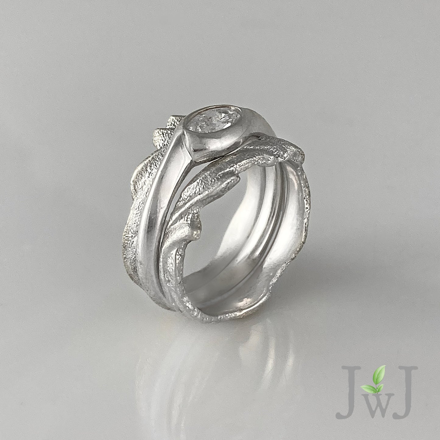 Galene Ancient Sands Wedding Ring Set Stacking Ring Recycled Diamond