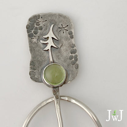 Peridot Tree Shawl Pin