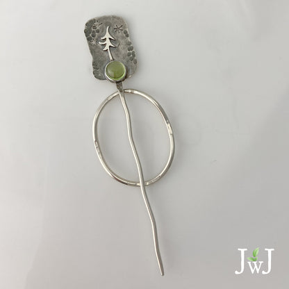 Peridot Tree Shawl Pin