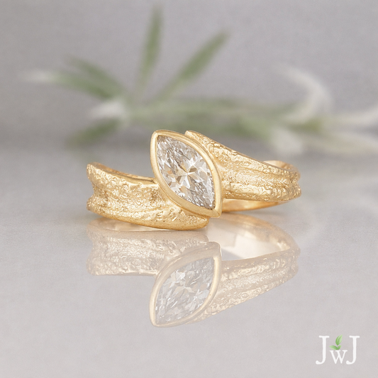 Melite Ancient Sands Engagement Ring Recycled Diamonds Eco  Ring