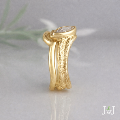 Melite Ancient Sands Wedding Ring Set Recycled Diamonds Eco Wedding Bands