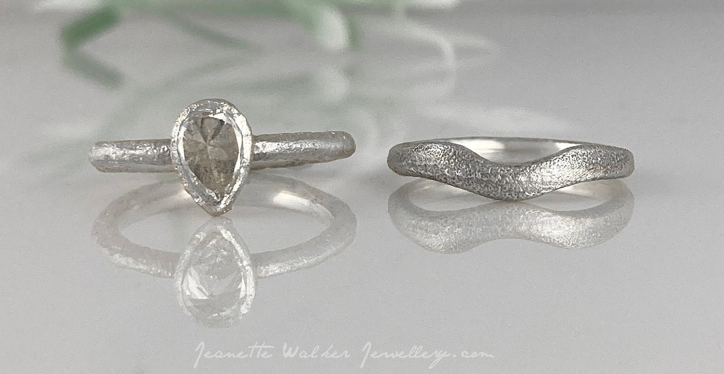 Thalia Ancient Sands Engagement Ring Recycled Diamonds Recycled Gold Eco Jewellery