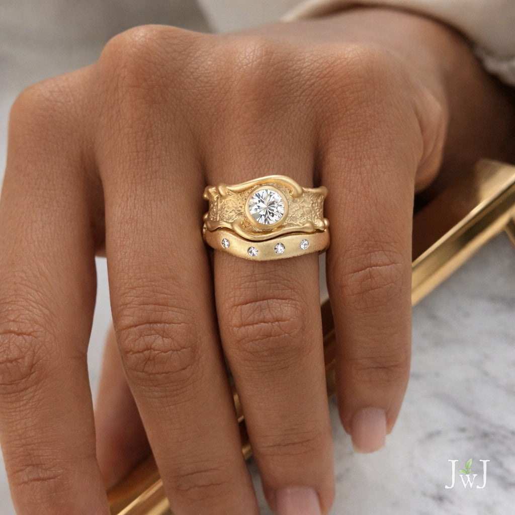 Sand Wave Engagement Ring