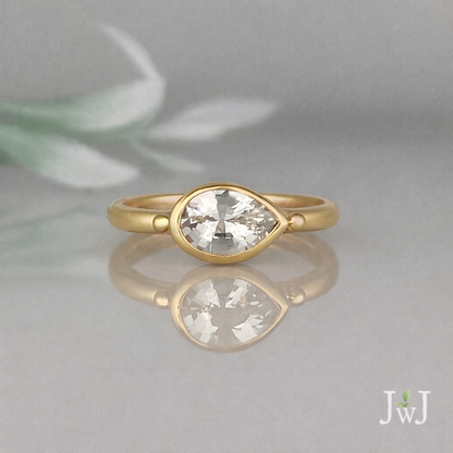 White Sapphire Engagement Ring Recycled Gold Stacking Rings Recycled Diamonds Eco Jewellery