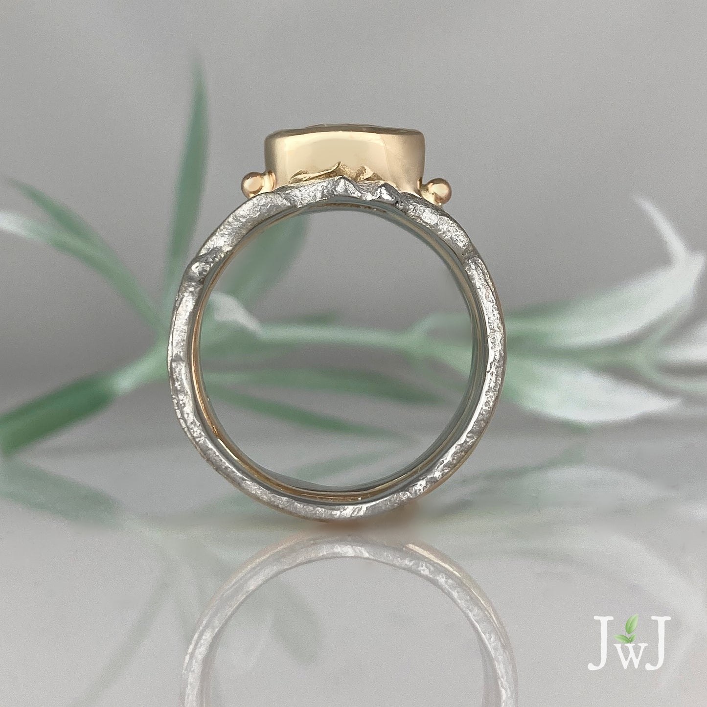 White Sapphire Wedding Ring Set Recycled Gold Stacking Rings Recycled Diamonds Eco Jewellery