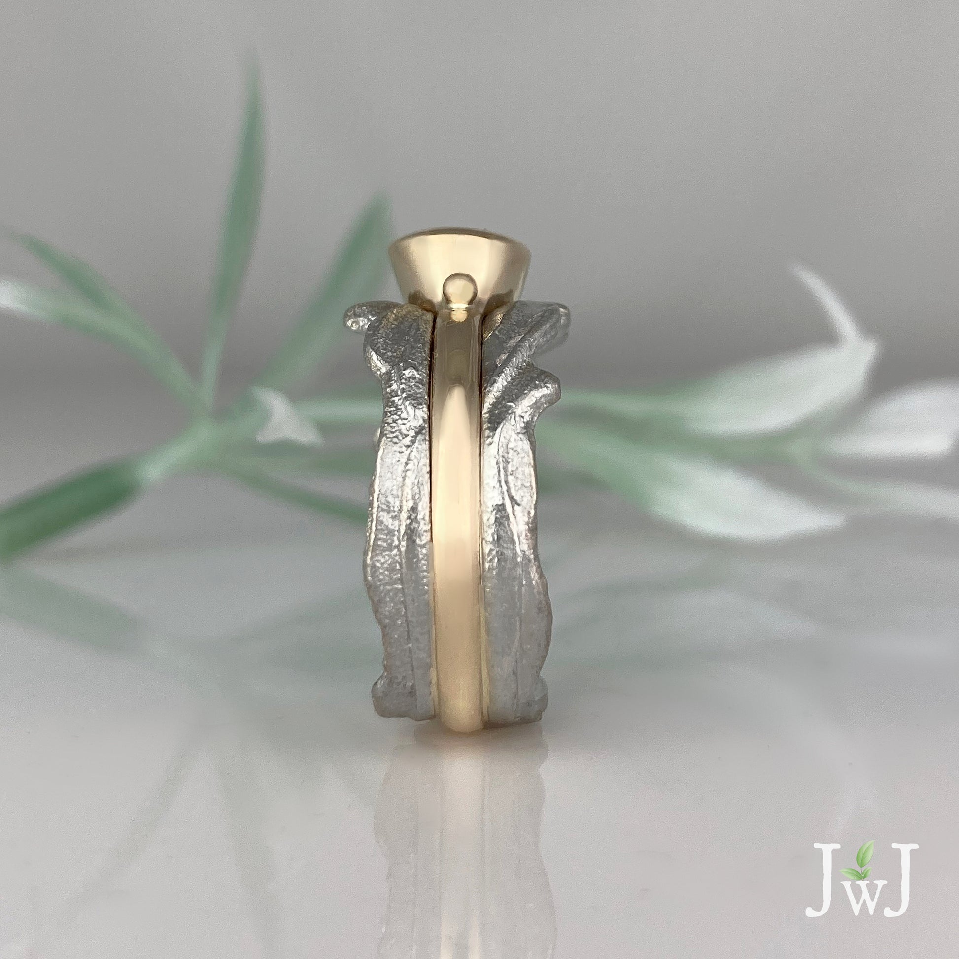 White Sapphire Wedding Ring Set Recycled Gold Stacking Rings Recycled Diamonds Eco Jewellery