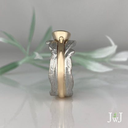 White Sapphire Wedding Ring Set Recycled Gold Stacking Rings Recycled Diamonds Eco Jewellery