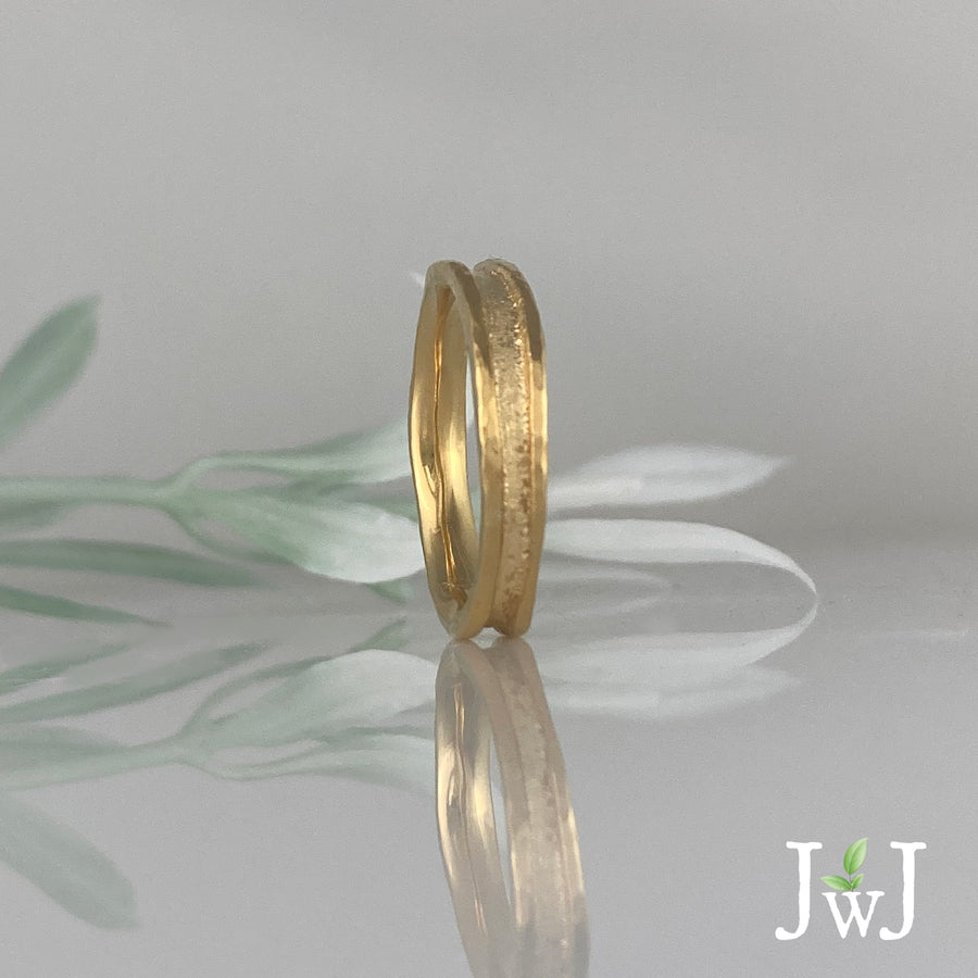 Zena Ancient Sands Wedding Ring Sandcast Jewellery Recycled Gold