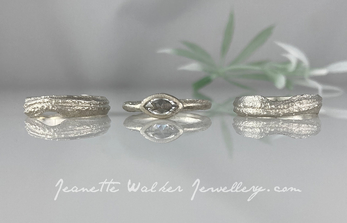 Actaea Ancient Sands Wedding Ring Recycled Gold Recycled Diamonds Sandcast jewellery