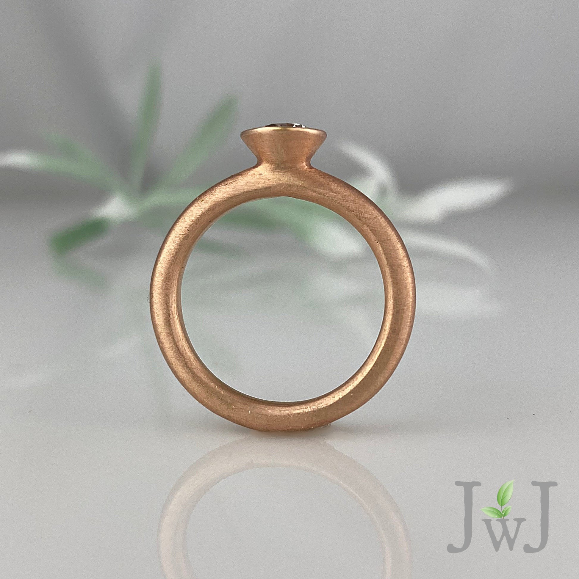 Engagement Ring Bridal Sandcast Recycled Rose Gold Recycled Diamonds