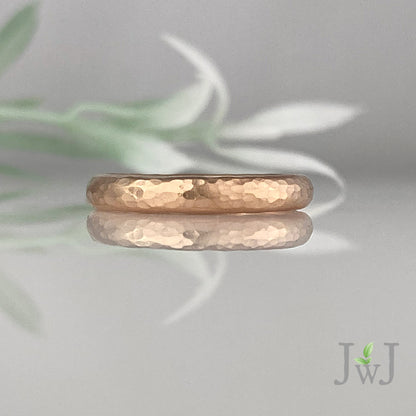 Lauren Tiffany Wedding Band Rose Gold hammered Finish