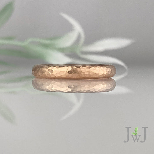 Lauren Tiffany Wedding Band Rose Gold hammered Finish