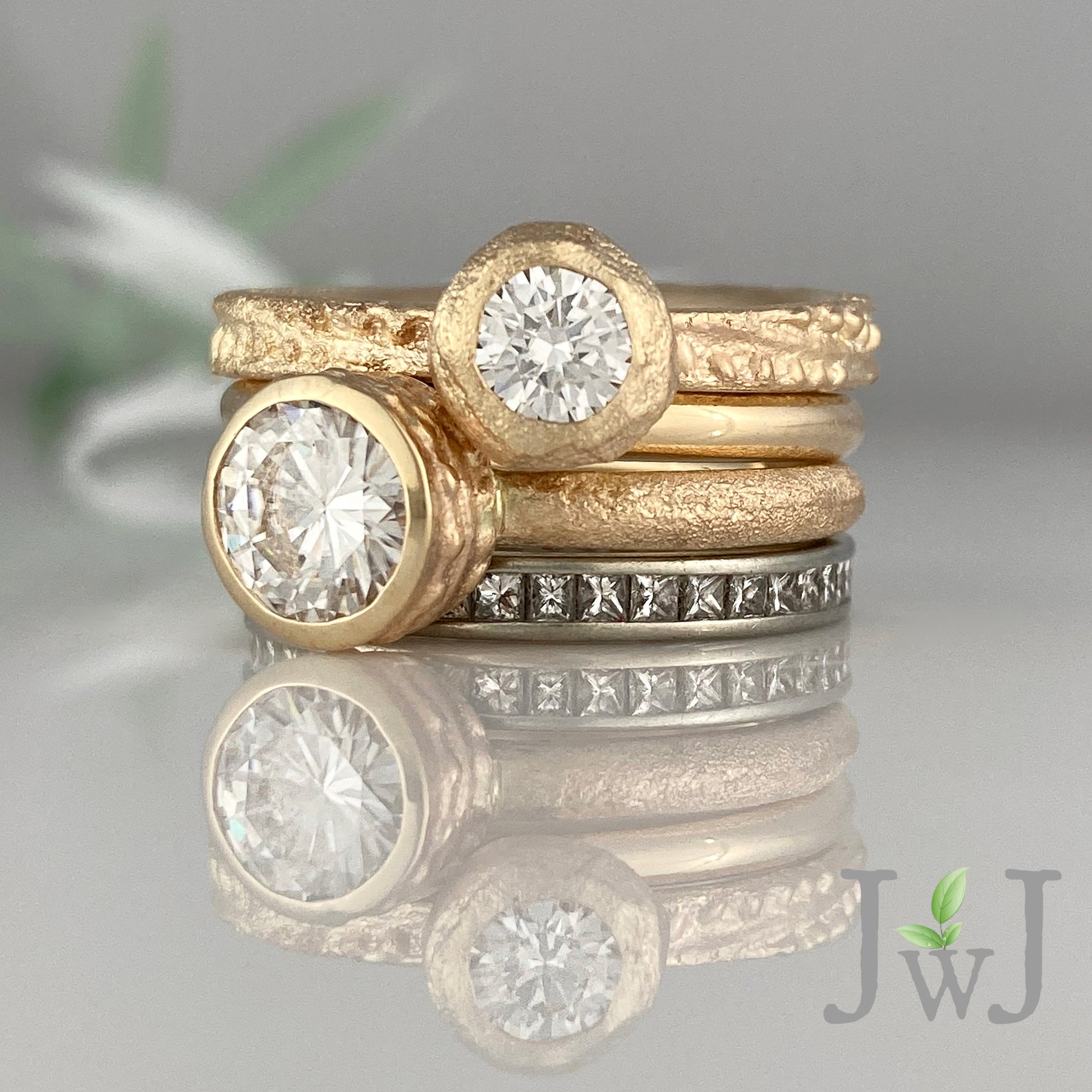 Erato Ancient Sands Engagement Ring Sandcast Enagement Ring Recycled Diamond Recycled Gold