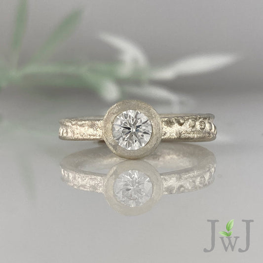 Annan Ancient Sands Engagement Ring Recycled Diamonds Recycled Gold Eco Jewellery