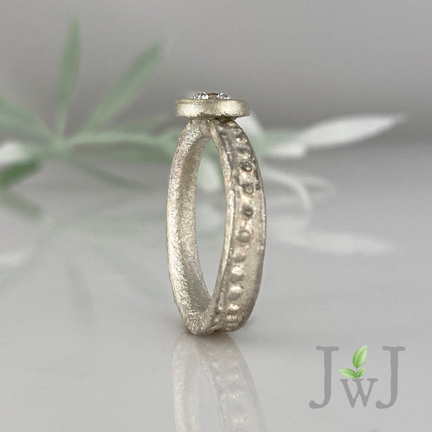 Annan Ancient Sands Engagement Ring Recycled Diamonds Recycled Gold Eco Jewellery