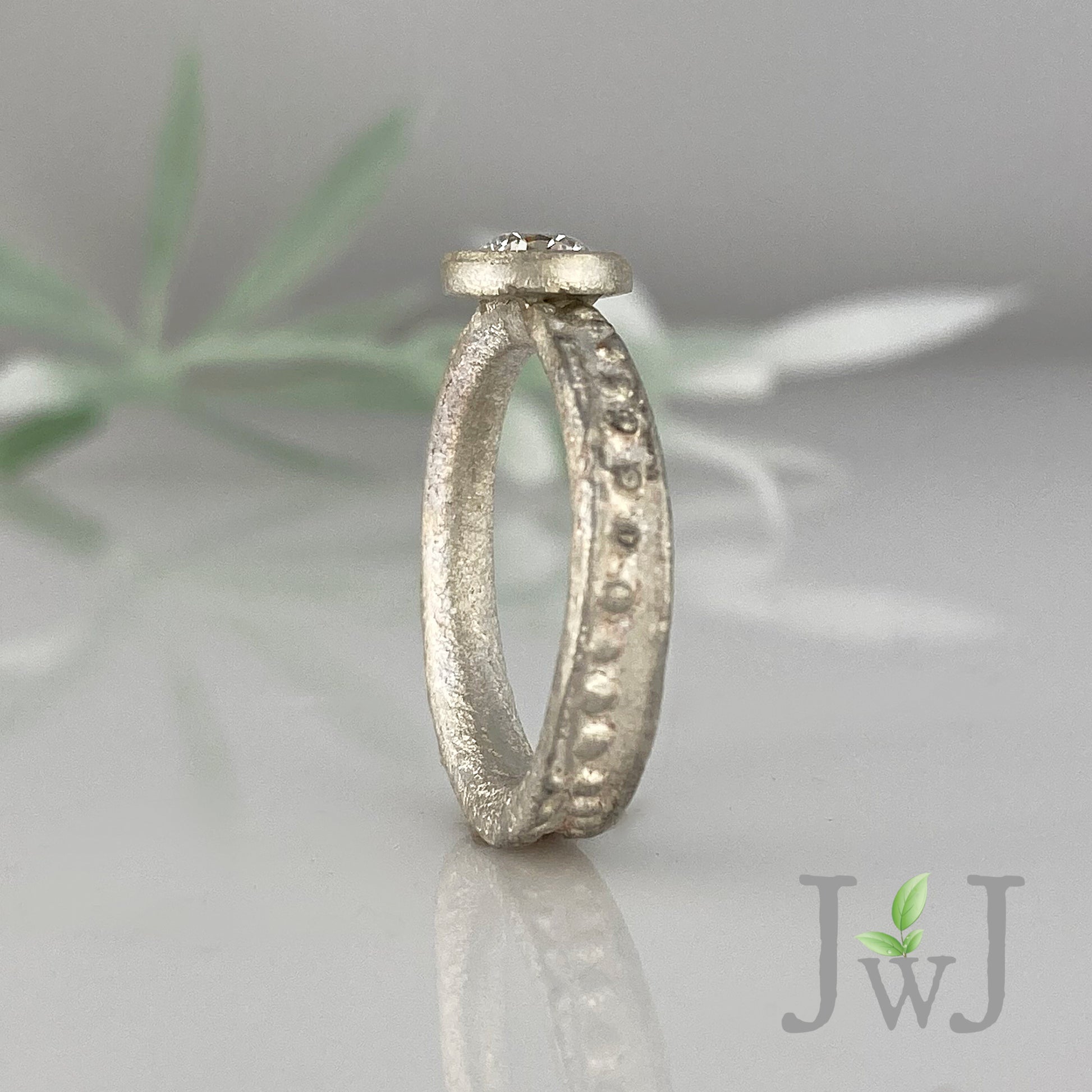 Annan Ancient Sands Engagement Ring Recycled Diamonds Recycled Gold Eco Jewellery