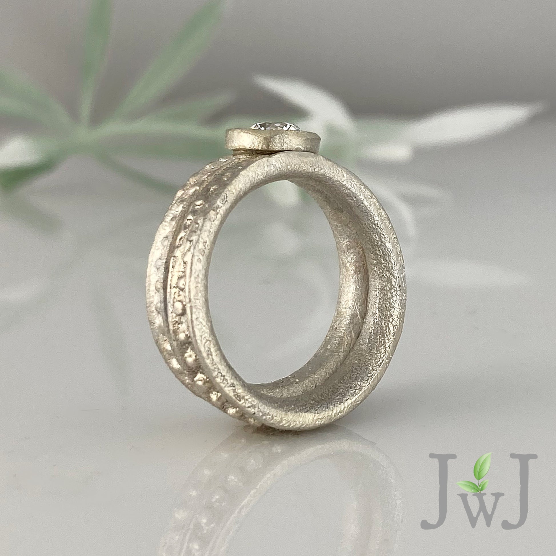 Annan Ancient Sands Wedding Ring Recycled Gold Recycled Diamonds Eco Jewellery