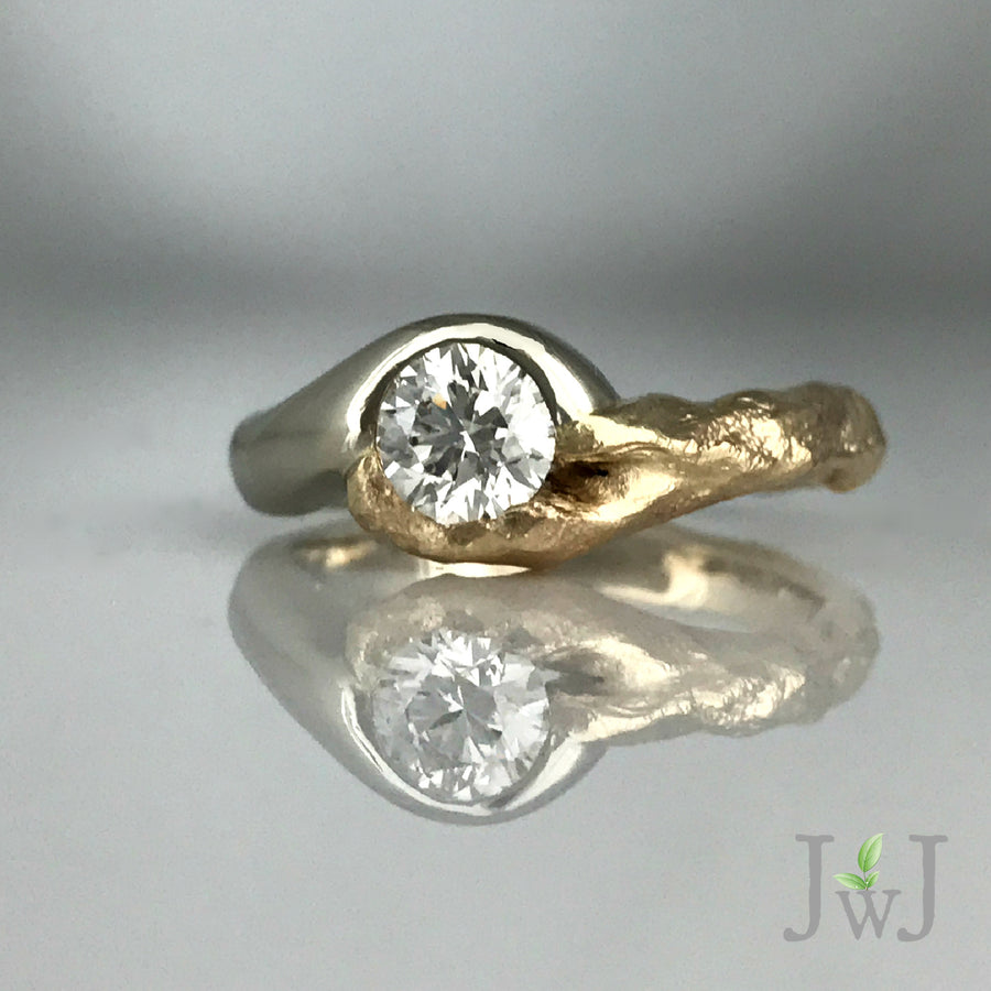 Sea Branch Nature Inspired Diamond Engagement Ring 