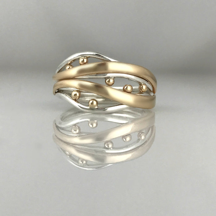 Bubbles and Wake Ring - Narrow without gemstones